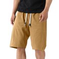 thumbnail image 5 of Aueoeo Casual Shorts For Men Lightweight Summer Beach Shorts Elastic Waist Drawstring Stretch Textured Shorts With Side Pockets, 5 of 8