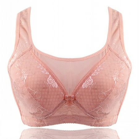 

Patlollav Womens Bra No Rims Lace Comfortable Anti-Exhaust Base Top Solid Underwear