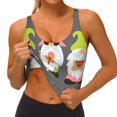 thumbnail image 3 of Gukieu Summer Gnome 1 Print Women's Sports Vest, Low-neck U-shaped Removable Pad Sports Bra for Yoga, Exercise, Dance-XX-Large, 3 of 8