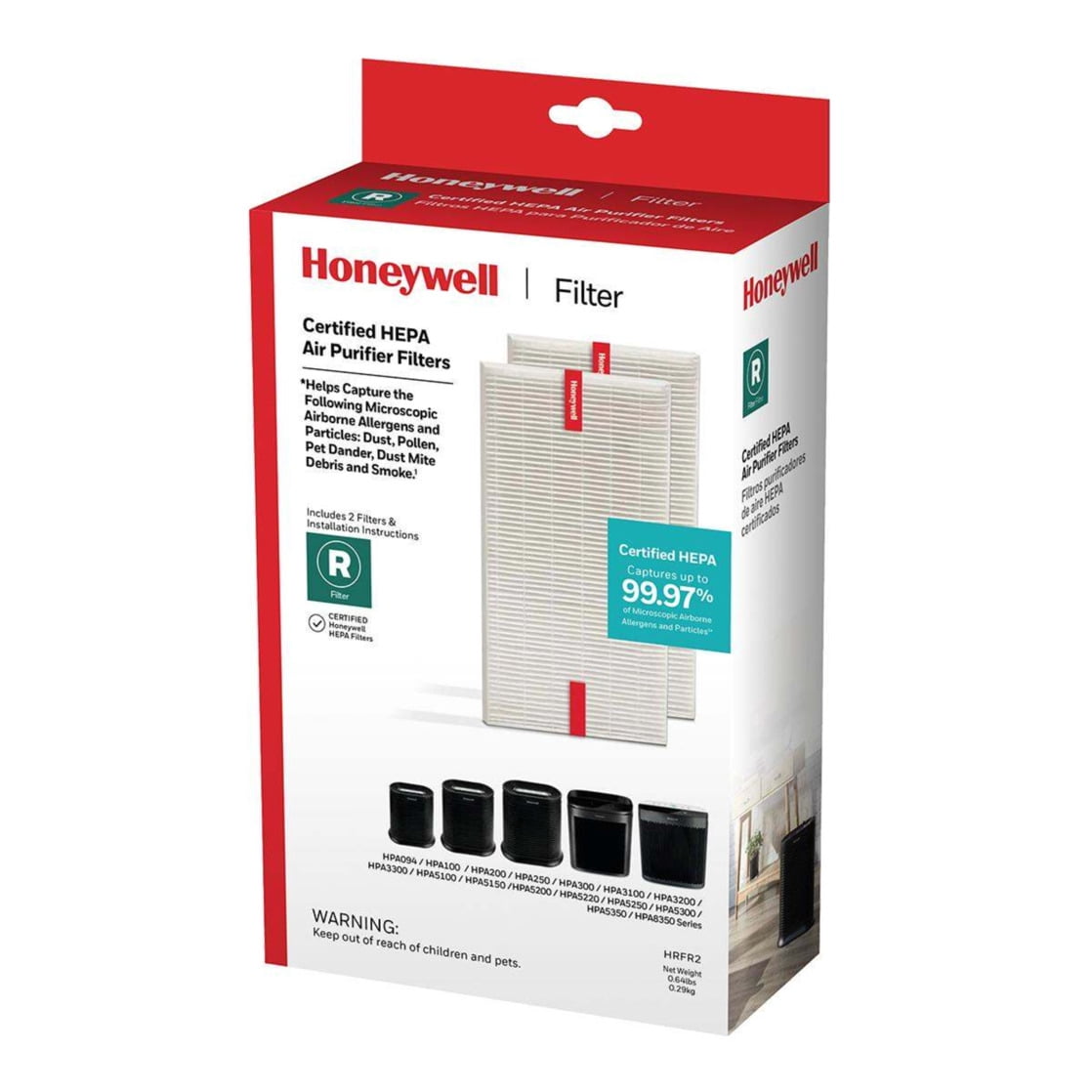 Honeywell Air Purifier Replacement Filter, HRF-R1, R HEPA Filter, 2 Pack