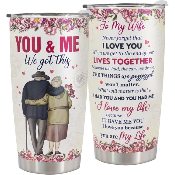 Valentines Day Gifts for Him Her - Stainless Steel Tumbler 20oz Gifts for Wife - Birthday Gift for Husband & Anniversary for Him - Wife Birthday Gift Ideas - Gift for Girlfriend Boyfriend