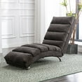 thumbnail image 2 of paproos Dark Gray Indoor Chaise Lounge with Massage, Modern Ergonomic Electric Massage Floor Lounger with Remote Control&Side Pocket, Upholstered Recliner Sleeper Chair for Living Room Bedroom Office, 2 of 13