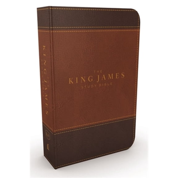 Pre-Owned The King James Study Bible, Imitation Leather, Brown, Full-Color Edition (Large Print) (Hardcover)