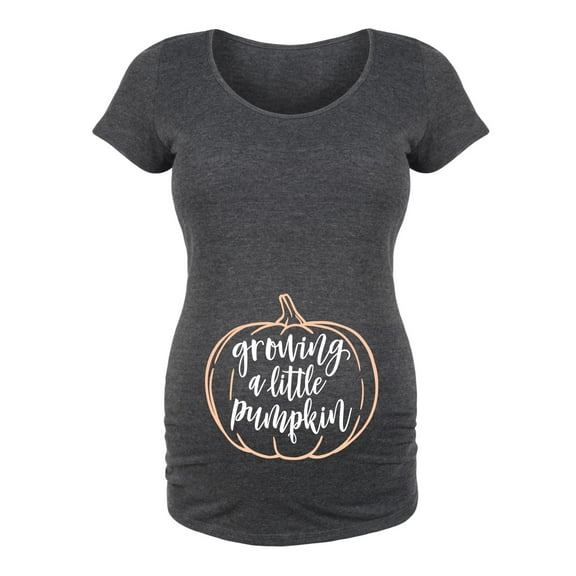 Bloom Maternity - Growing A Little Pumpkin - Maternity Scoop Neck T-Shirt