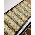 thumbnail image 3 of Sunflower Stair Treads for Wooden Steps Indoor Runner Rug Carpet, Vintage Summer Bee Botanical Farmhouse 7 Pieces Peel and Stick Staircase Step Treads Covers Washable Throw Door Mats, 30"x8", 3 of 5