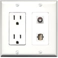 thumbnail image 1 of Ultra Spec Cables 15 Amp Power Outlet 1 Port USB A-A 1 Port BNC Wall Plate, 1 of 1