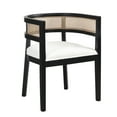 thumbnail image 2 of GDF Studio Country 3-Piece Conversation Set, End Table and Rattan Back Armchairs, Walnut+Beige+Black, 2 of 15