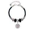 thumbnail image 2 of Delight Jewelry Silvertone XOXO - Round Seal Aunt Celtic Knot Leather Bead Bracelet, 7"+2" Extender, 2 of 4