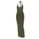 thumbnail image 1 of VISgogo Vestido de cuello halter sin mangas para mujer, vestido de fiesta de cóctel largo de corte bajo de una sola pieza con lazo sin espalda de color sólido VISgogo  moda, 1 of 2