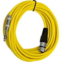 Seismic Audio  - 25 Ft Yellow XLR Female to 1/4" TRS Patch Cable Snake Cords Yellow - SATRXL-F25Yellow