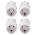 thumbnail image 4 of 2 Pin To 3 Pin Plug Adapter, Brass Post 4PCS EU To UK Plug High Efficiency With Fuse For Business And Travel White, 4 of 8