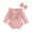 Pink, variant on Musuos Baby Girls Cute Ruffle Romper 3M 6M 9M 12M Long Sleeve Crew Neck Button Up Bodysuit with Headband for Fall Infant Clothes