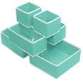 thumbnail image 3 of Simple Houseware Caja de almacenamiento de tela plegable, armario, cómoda, cajón, organizador, cestas para ropa interior, sujetadores, color turquesa (juego de 6), 3 of 4