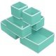 thumbnail image 3 of Simple Houseware Caja de almacenamiento de tela plegable, armario, cómoda, cajón, organizador, cestas para ropa interior, sujetadores, color turquesa (juego de 6), 3 of 4