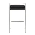thumbnail image 5 of Fuji Contemporary Stackable Counter Stool in Stainless Steel with Black Velvet Cushion by LumiSource - Set of 2, 5 of 7