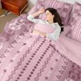 thumbnail image 4 of jejeloiu Retro Aztec Geometric 7-Piece Twin Bedding Sets,Vintage Boho Tribal Bedding Comforter Set,Pink Triangle Cute Flower Sheet Sets For Men Women,Breathable Home Decor Reversible, 4 of 8