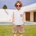 thumbnail image 2 of RMGVDSD Toddler Shirt Boys Shirts Cool Comfortable Summer Sleeveless Button Down Shirt Casual Tank Tops For Kids Beach Vacation Clothes 3-4 Years, 2 of 7