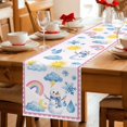 thumbnail image 5 of Cute Snowman Table Runner 90 Inches, Pink Weather Snowy Rainy Sun Rainbow Bed Runner Dresser Scarves Tabletop for Indoor Outdoor Parties/Ceremony/Banquet, 13" x 90", 5 of 9