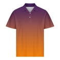 thumbnail image 4 of IYTR Mens Beach Shirts Stylish Workout Shirts Summer Fashion Gradient Color Short Sleeve T Shirts Casual Button-up Lapel Tee Shirts Orange XXXL, 4 of 6