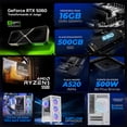 thumbnail image 3 of PC Gamer Completa con IA Xtreme PC Gaming NVIDIA GeForce RTX 5060 AMD Ryzen 5 5500 16GB SSD 500GB Monitor 23.8 165Hz WIFI White gaming 1080p, estudios y multitarea, 3 of 6
