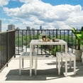 thumbnail image 2 of Flats & Castles Luca 3-Piece Modern Aluminum Outdoor Bistro Set in Silver, 2 of 5