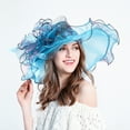 thumbnail image 3 of Sombrero de sol elegante Sonducket para mujer con Ala ancha azul, 3 of 6