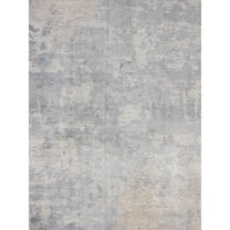Pasargad Home Beverly 10' x 14' Hand-Loomed Bamboo Silk Silver/Blue Rug - All Ages, Indoors