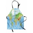 thumbnail image 1 of World Map Apron, Topographic Map of the World Continents Countries Oceans Mountains, Unisex Kitchen Bib with Adjustable Neck for Cooking Gardening, Adult Size, Multicolor, by Ambesonne, 1 of 4