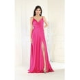 thumbnail image 4 of May Queen MQ1945 Juniors Womens Sleeveless A-Line V-Neckline Satin Long Evening Gown, 4 of 10