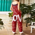 thumbnail image 4 of Womens Valentine's Day Overalls Cute Heart Print Sleeveless Straight Leg Jumpsuits 2026 Fashion Valentine Rompers with Adjustable Straps, 4 of 4