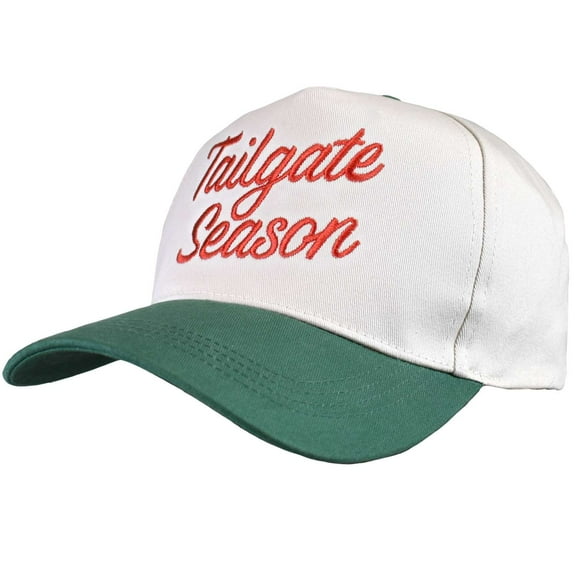 D&Y Unisex Two Tone Relaxed Fit Canvas Embroidered Plain Adjustable Snapback Hat Cap, Tailgate Season, Green/White