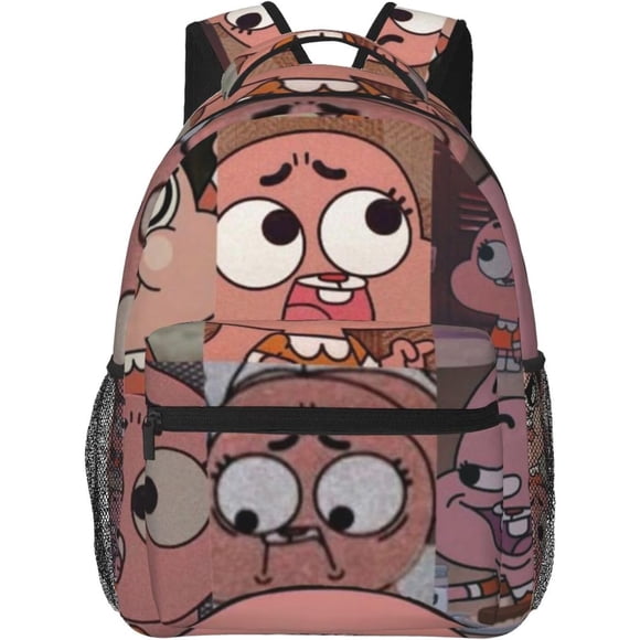Kawaii Sac à Dos Bleu, Sacs à Dos Dessin Animé Légers Grande Capacité, Sac à Dos pour Ordinateur Portable, Sac à Dos de Voyage, Sac à Dos Gumball Dessin Animé Anime, Cadeau pour Fans