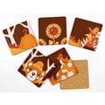 thumbnail image 2 of Inkdotpot Set of 6 Drink Coasters DecorativeNon-SlipCork Base4-inch Square PrintedCoastersEasy Clean, Autumn, 2 of 8
