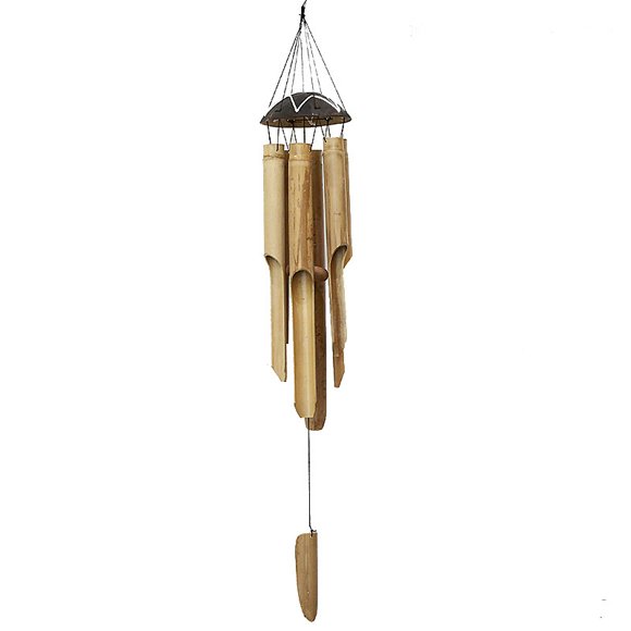 Classic Bamboo Wind Chimes - Outdoor Wood Wooden Windchimes, Small
