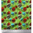 thumbnail image 1 of Soimoi Polyester Crepe Fabric Bone,Floral & Skull Halloween Print Fabric by Yard 52 Inch Wide, 1 of 1