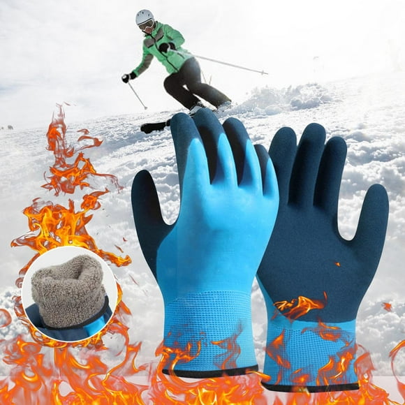 **Thermal Work Gloves Cold Proof Windproof Non-Slip for Outdoor Winter Work, Fishing, Construction - Double Coated Nylon, Water-Resistant, Unisex**