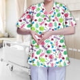 thumbnail image 1 of Top exfoliante con cuello en V para mujer, ropa de trabajo suave y ligera, uniforme de trabajo de enfermera, camisa para SPA, cosmetología, tienda de, 1 of 8