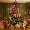 thumbnail image 3 of Décorations de Noël Nœuds Rouges Arbre de Noël Grand Chapeau Rouge, Nœud en Lin, Emballage Cadeau Fait Main, Décoration de Fête de Nouvel An Mariage, 3 of 7