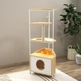 Pefilos 58" Cat House for Indoor with Cat Tower, Elevated Cat Condo