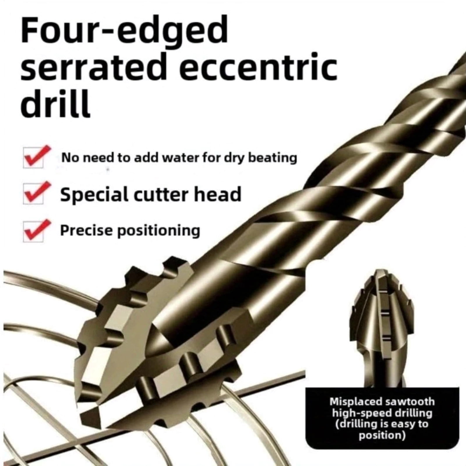 JIAHAOO Durable Steel Masonry Drill Bit Kit For Standard Electric Drill Impact Driver Home Workshop Repair Drilling Use