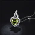 thumbnail image 4 of Sterling Silver Simulated Peridot Heart Pendant Necklace, 18" Gifts for Women, 4 of 6