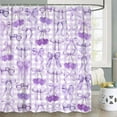 thumbnail image 2 of Cute Purple Shower Curtain Modern Aesthetic Coquette Bow Pretty Bathroom Decor for Girls Teens Fabric Waterproof Polyester Bathroom Decor Set with Hooks,72X75, 2 of 6