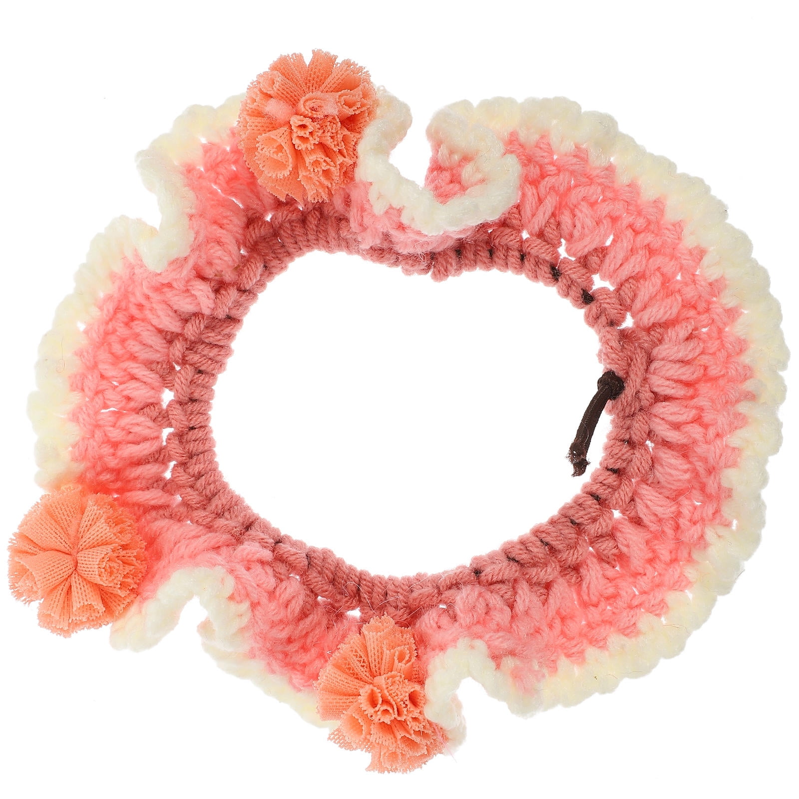 HINTRMENT Adjustable Pink Cat Flower Collar Lightweight Breathable Decorative Collar for Pet Use