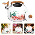 thumbnail image 1 of Whistling Tea Kettle White Stainless Steel with Anti-Scald Handle for Home Use, 1 of 5