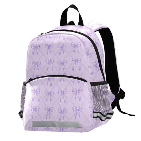ALAZA Bows Checkered Purple School Backpack Elementary Student Bookbag
