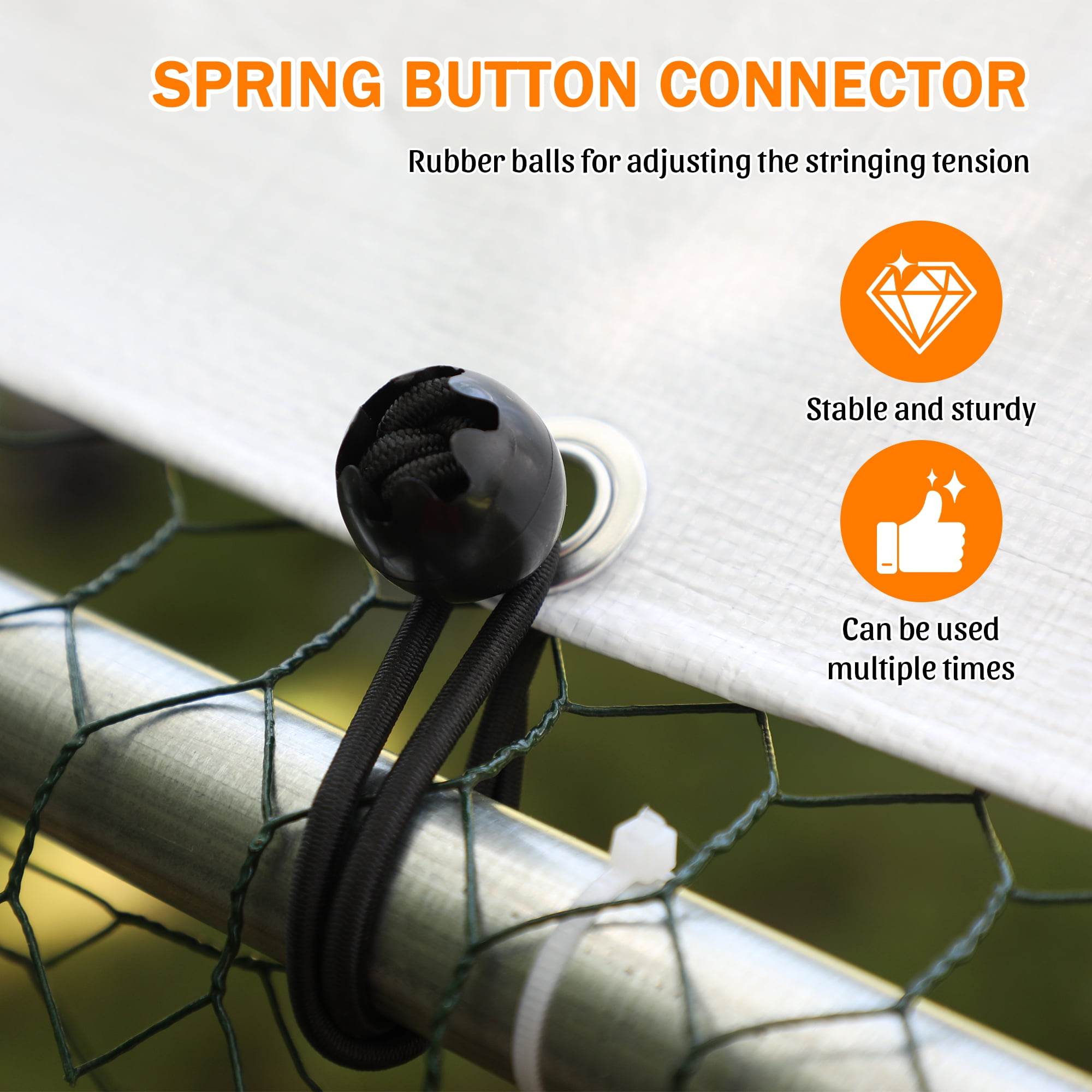 Walk-In Metal Chicken Coop,Slanted Roof,Heavy-Duty All-Weather Poultry Cage with Waterproof & Anti-UV Cover, Stable Outdoor Run for Yard with Spring Button Connectors & Reinforced Mesh