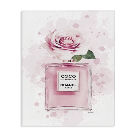 Stupell Industries Contemporary Pink Flower Perfume Fashion Glam Canvas Art, 16 x 20, by Amanda Greenwood