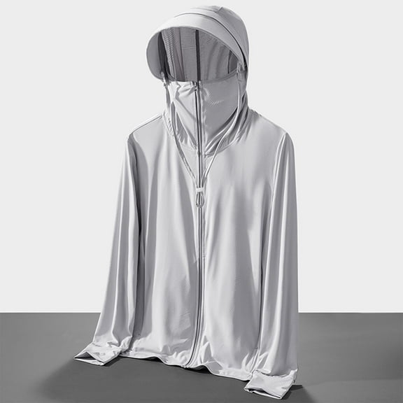 GaThRRgYP Tube Tops for Women,Woman Casual Solid Sports Hooded Long Sleeve Zipper Sun-proof High Elastic Silver M