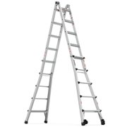 Aluminum Multi-position Ladder With Wheels 300 Lbs Weight Rating 22 FT Little Giant Ladders Velocity with Ratchet Levelers Multi-Position Ladder