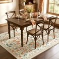 thumbnail image 4 of WANLISELL 5'x7' Floral Area Rug, Non Slip Machine Washable Rug for Living Room, Indoor Carpets with Non Slip Back, Beige Orange, 4 of 13